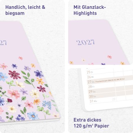 Monatskalender Pocket slim 2027A6 sortiert