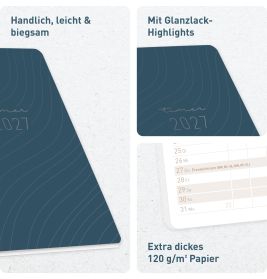 Monatskalender Pocket slim 2027A6 sortiert