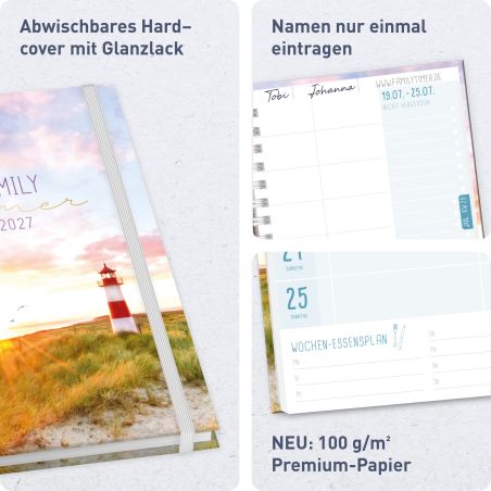 Familienkalender Family Timer 2027, sortiert