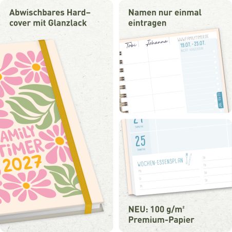 Familienkalender Family Timer 2027, sortiert