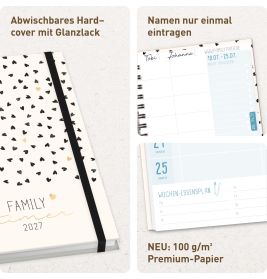 Familienkalender Family Timer 2027, sortiert