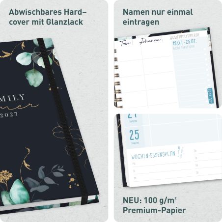 Familienkalender Family Timer 2027, sortiert
