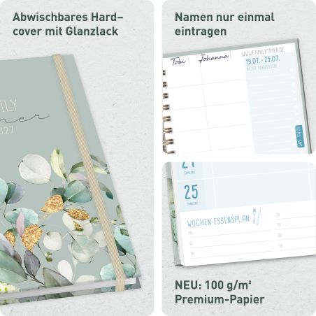Familienkalender Family Timer 2027, sortiert