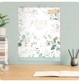 Familienkalender Blattgold XXL 2027 - Wandkalender 7-spal
