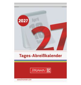 BRUNNEN Tagesabreißkalender 2027 – 65x98mm, tägl. 1 Seite für Notizen