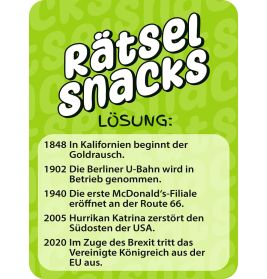 moses. Rätsel Snacks Wann war das ?? – Spannendes Wissensspiel zur Geschichte