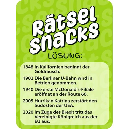 moses. Rätsel Snacks Wann war das ?? – Spannendes Wissensspiel zur Geschichte