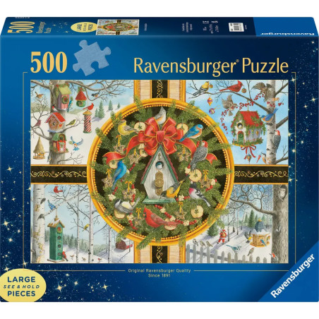 Erwachsenenpuzzle 500 Large Pieces - Singvögel im Winter