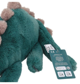 Depesche Dino World Plüschdino liegend grün 50 cm – Kuscheliger Dinosaurier