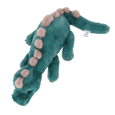 Depesche Dino World Plüschdino liegend grün 50 cm – Kuscheliger Dinosaurier
