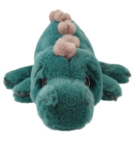 Depesche Dino World Plüschdino liegend grün 50 cm – Kuscheliger Dinosaurier