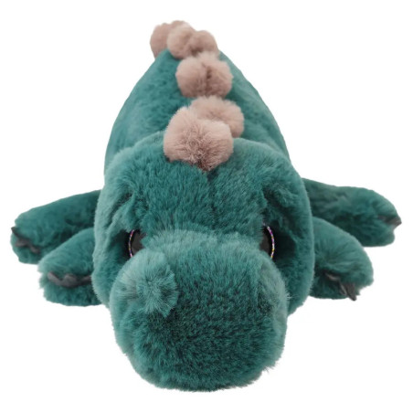 Depesche Dino World Plüschdino liegend grün 50 cm – Kuscheliger Dinosaurier