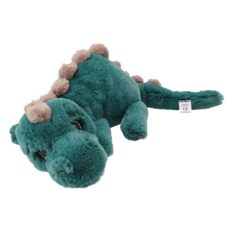 Depesche Dino World Plüschdino liegend grün 50 cm – Kuscheliger Dinosaurier