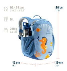 Deuter Sport Pico Kinderrucksack Aqua-Wave – 5L, leicht & robust – Nachhaltiger Kindergartenrucksack