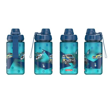 Step by Step Trinkflasche Police Blau 0,4L | Auslaufsicher & Robust | BPA-frei | Für Kinder