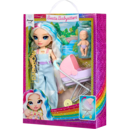 MGA Entertainment Rainbow High Jr High Bestie Babysitters Puppe – Amay mit Accessoires