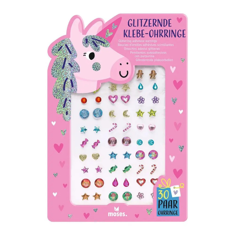 Glitzernde Klebe-Ohrringe