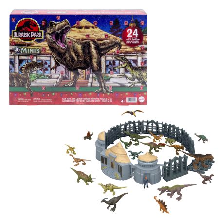 MATTEL Jurassic World Adventskalender – 24 Dino-Überraschungen & Figuren | Ab 3 Jahren