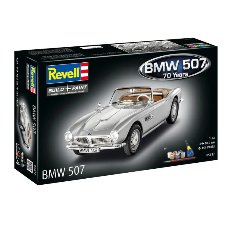 Geschenkset BMW 507 - 70 Years of BMW 507, Revell Modellbausatz mit Basiszubehör