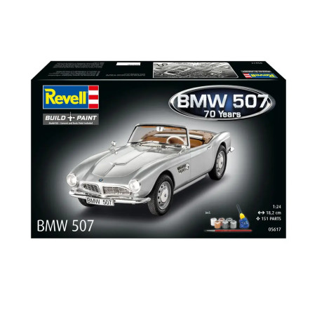 Geschenkset BMW 507 - 70 Years of BMW 507, Revell Modellbausatz mit Basiszubehör