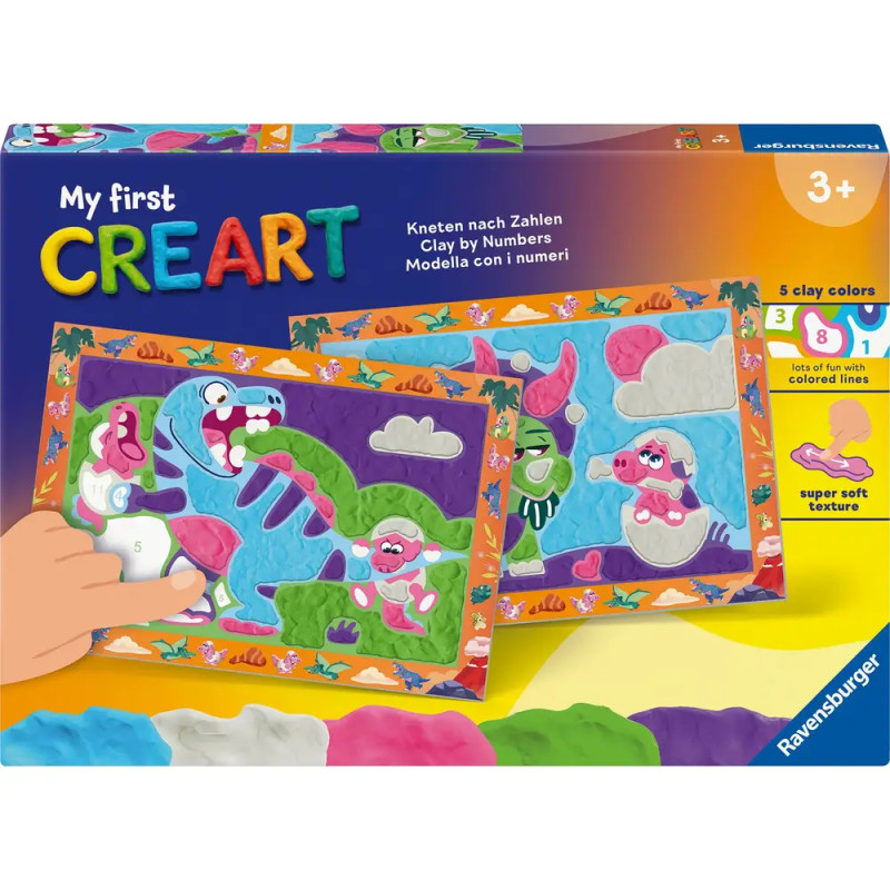 My First CreArt, Kneten nach Zahlen - Freche Dinos