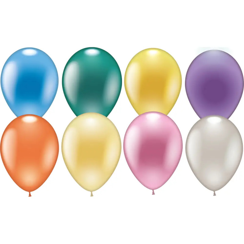 Ballons rund perlmutt 8 Stück, Umfang 75-80 cm