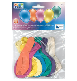 Ballons rund perlmutt 8 Stück, Umfang 75-80 cm