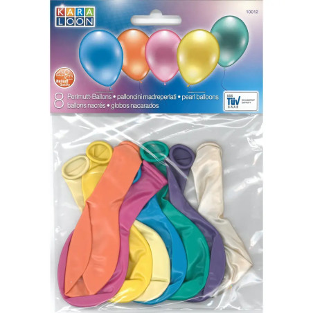 Ballons rund perlmutt 8 Stück, Umfang 75-80 cm