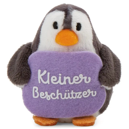 Kuscheltier Pinguin mit Botschaft ''Kleiner Beschützer''