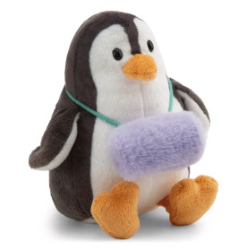 Sitzendes Kuscheltier Pinguin mit Muff