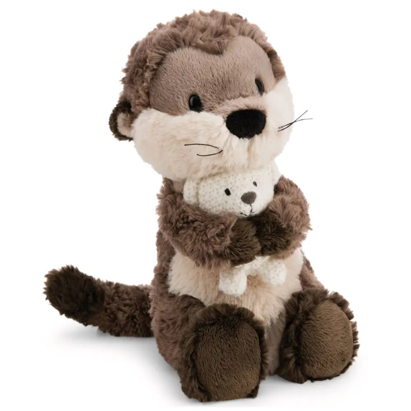 Stehendes Kuscheltier Otter Ophelio mit Teddy gestrickt