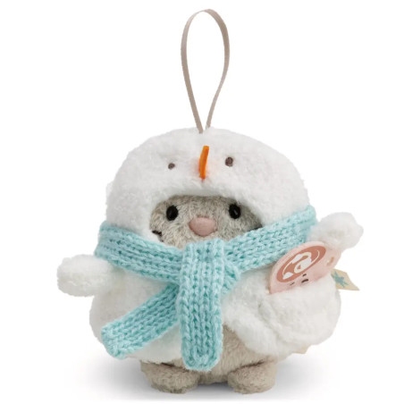 Kuscheltier Set Katze Angy m. Tasse u. Schneemannkostüm in Geschenkbox