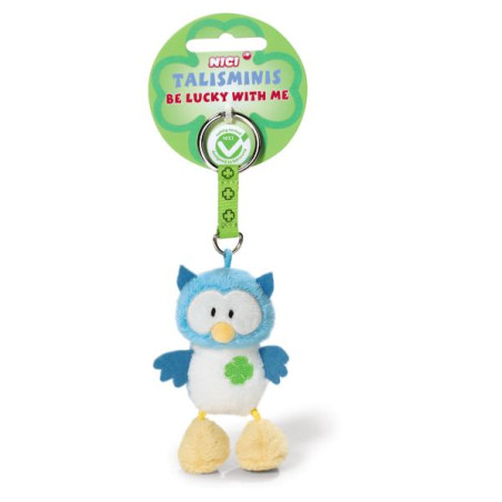 NICI Schlüsselanhänger Eule Talisminis 7cm – Plüsch-Glücksbringer für Schlüssel & Taschen