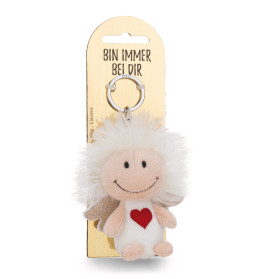 NICI Schutzengel Schlüsselanhänger 7cm – Mit rotem Herz, Symbol für Liebe & Schutz | Plüsch | B2C