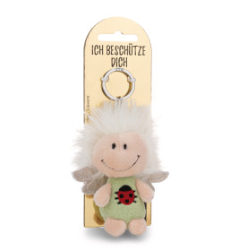 NICI Schutzengel Schlüsselanhänger 7cm – Grüner Glücksbringer mit Marienkäfer | Plüsch | B2C