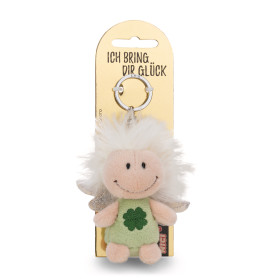 NICI Schutzengel Schlüsselanhänger 7cm – Grüner Glücksbringer mit Kleeblatt | Plüsch | B2C