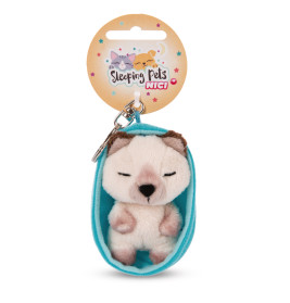 NICI Sleeping Pets Schlüsselanhänger Katze Siam 10cm im Körbchen blau | Liebenswert & Praktisch