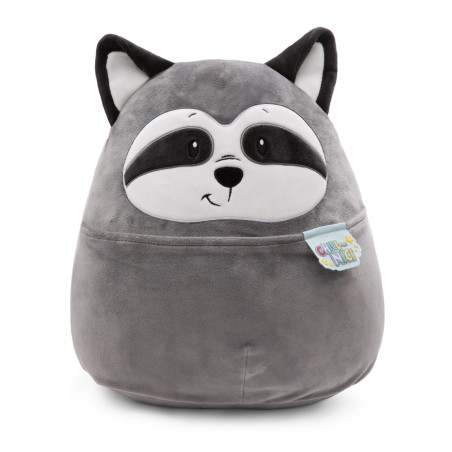NICI Waschbär Kissen 30cm - Kuschelig weiches Plüschtier mit Bauchtasche | Ideal als Geschenk