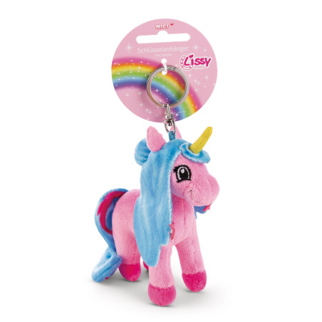 NICI Schlüsselanhänger Lissy PONY Einhorn 'Roxy' – Pink-Türkis, 10cm Plüsch
