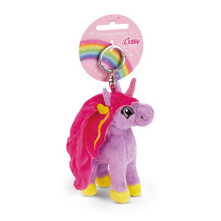 NICI Lissy PONY Mandy Schlüsselanhänger – Herz-Einhorn Plüsch 10cm Lila