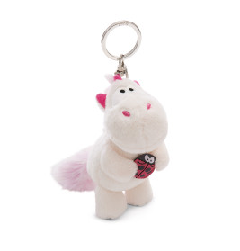 NICI Schlüsselanhänger Einhorn Theodor mit Marienkäfer 10cm – Flauschiger Glücksbringer GREEN