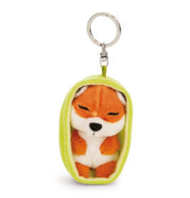 NICI GREEN Sleeping Pets Schlüsselanhänger Fuchs 8cm – Kuschelplüsch & Metallring