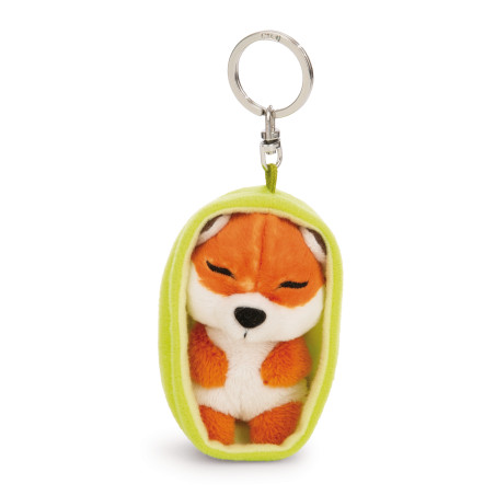 NICI GREEN Sleeping Pets Schlüsselanhänger Fuchs 8cm – Kuschelplüsch & Metallring
