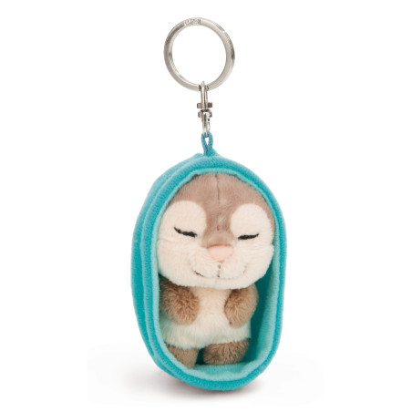 NICI GREEN Sleeping Pets Schlüsselanhänger Otter 8cm – Kuschelplüsch & Metallring