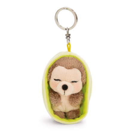 NICI GREEN Sleeping Pets Schlüsselanhänger Igel 8cm – Kuschelplüsch & Metallring