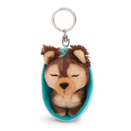 NICI GREEN Sleeping Pets Schlüsselanhänger Yorkshire Terrier 8cm – Kuschelplüsch & Metallring
