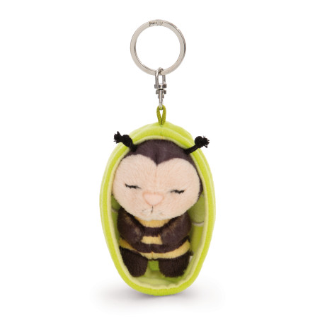 NICI Sleeping Pets Schlüsselanhänger Biene 8cm | Kuscheltier Biene am Schlüsselring | GREEN | 4012390616095