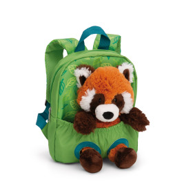 NICI Rucksack mit Plüschtier Roter Panda für Kinder | 21x26cm & herausnehmbar