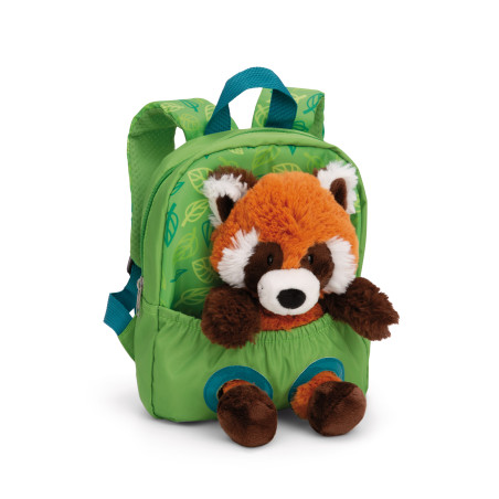 NICI Rucksack mit Plüschtier Roter Panda für Kinder | 21x26cm & herausnehmbar