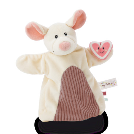 NICI My First Baby Maus Kuscheltuch Handpuppe 2in1 – Geschenk Geburt & Taufe
